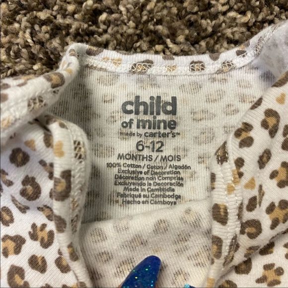 CARTERS | 3/$15 Leopard Diaper Tshirt - Picture 3 of 3